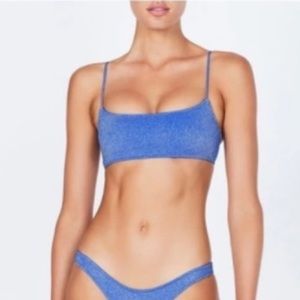 Triangl Swim Mica Top in Marina Sparkle Blue XS